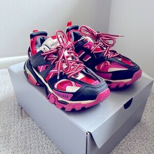 Balenciaga Pink Black Multi-Color Track Sneakers